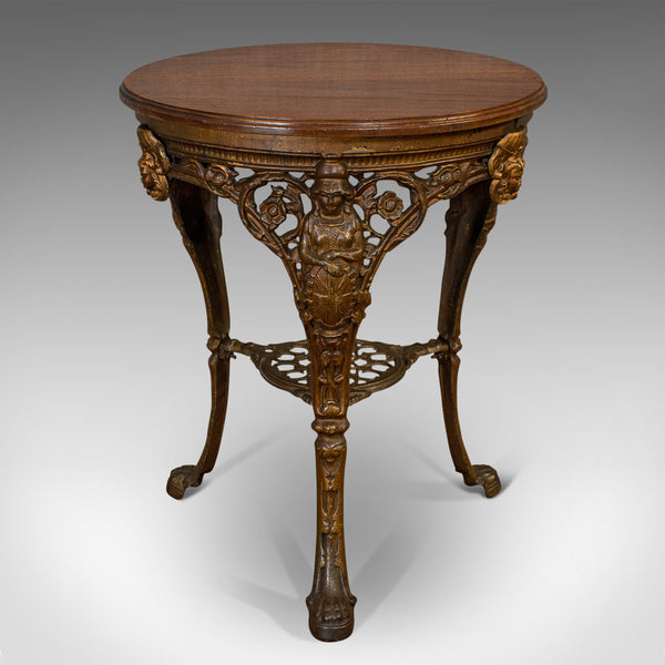 Antique Britannia Table, English, Mahogany, Outdoor, Garden, Biclam Foundry