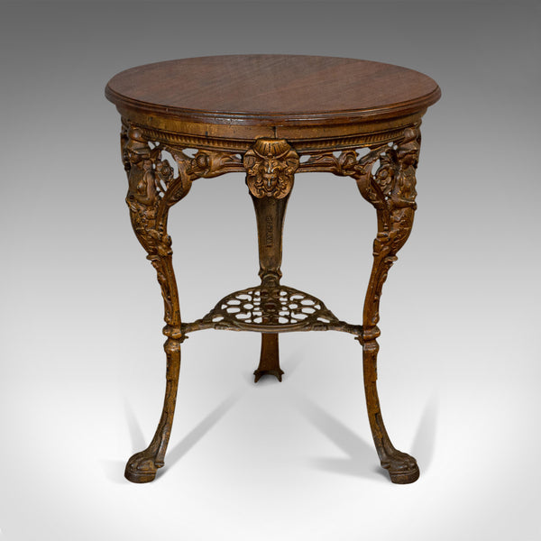 Antique Britannia Table, English, Mahogany, Outdoor, Garden, Biclam Foundry