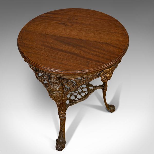 Antique Britannia Table, English, Mahogany, Outdoor, Garden, Biclam Foundry