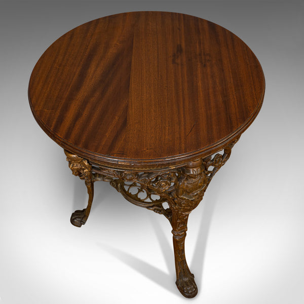 Antique Britannia Table, English, Mahogany, Outdoor, Garden, Biclam Foundry