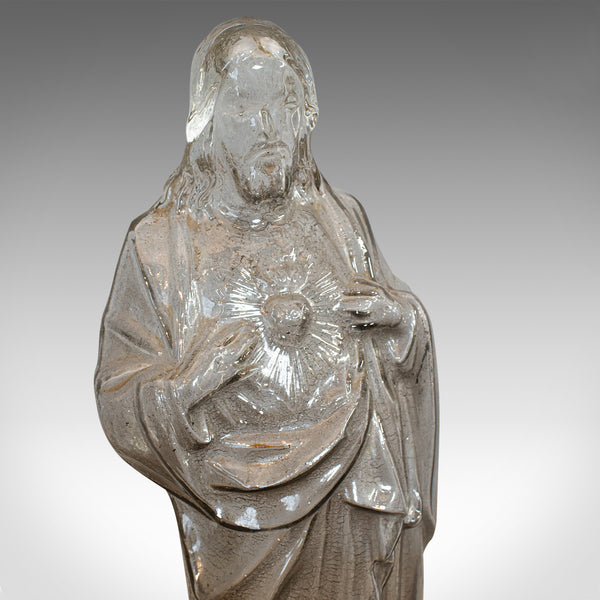 Antique Bonbon Jar, French, Glass, Fin De Siecle, Statue, Jesus Christ, 1900 - London Fine Antiques