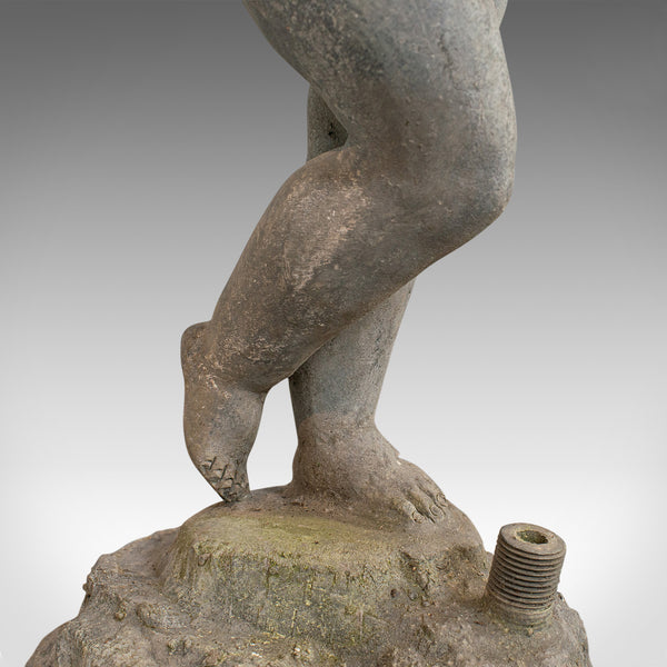 Antique Cherub, English, Lead, Putto, Statue, Ornamental Garden, Victorian, 1900 - London Fine Antiques
