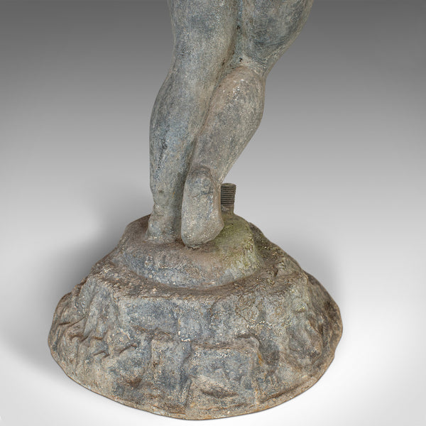 Antique Cherub, English, Lead, Putto, Statue, Ornamental Garden, Victorian, 1900 - London Fine Antiques