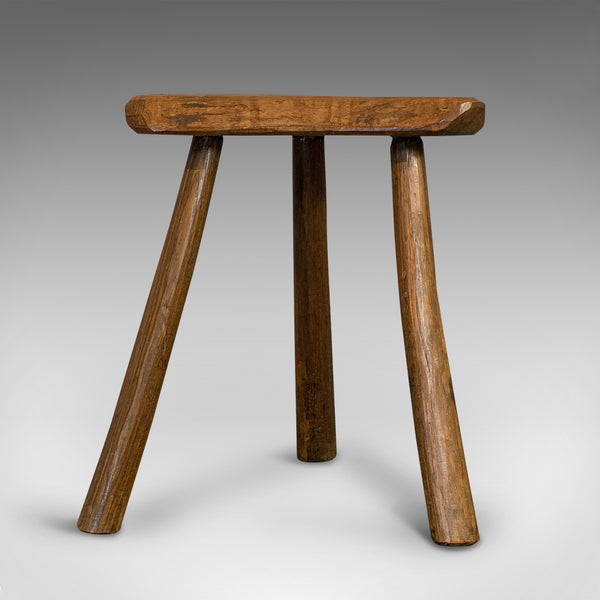 Antique Milking Stool, French, Elm, Hand Crafted, Rustic, Bench, Lamp, Victorian - London Fine Antiques