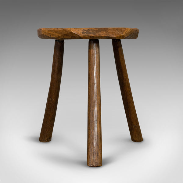Antique Milking Stool, French, Elm, Hand Crafted, Rustic, Bench, Lamp, Victorian - London Fine Antiques