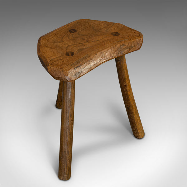 Antique Milking Stool, French, Elm, Hand Crafted, Rustic, Bench, Lamp, Victorian - London Fine Antiques