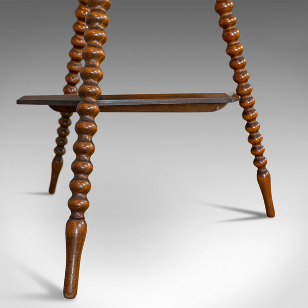 Antique Gypsy Table, English, Oak, Side, Lamp, Bobbin Turned, Victorian, C.1890 - London Fine Antiques