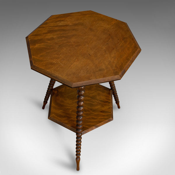 Antique Gypsy Table, English, Oak, Side, Lamp, Bobbin Turned, Victorian, C.1890 - London Fine Antiques