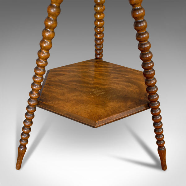 Antique Gypsy Table, English, Oak, Side, Lamp, Bobbin Turned, Victorian, C.1890 - London Fine Antiques
