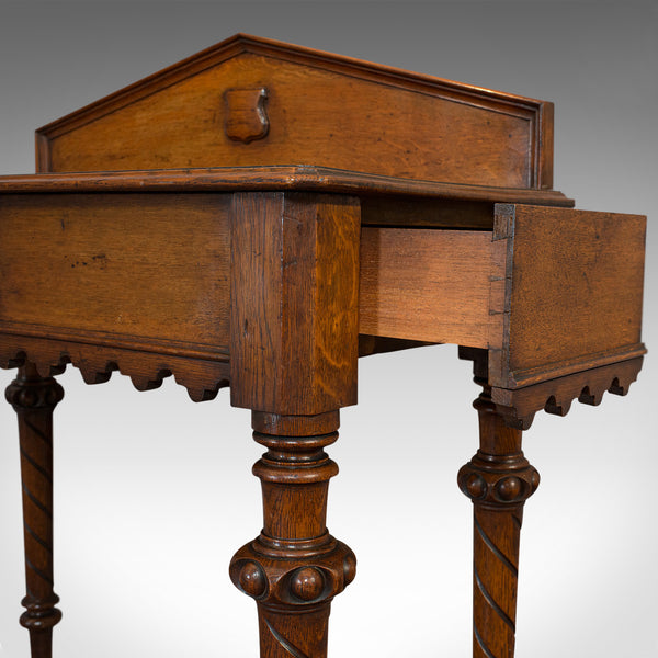 Antique Hall Table, Scottish, Oak, Victorian Gothic, Side, Dresser, Circa 1860