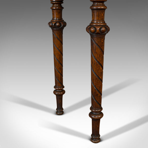 Antique Hall Table, Scottish, Oak, Victorian Gothic, Side, Dresser, Circa 1860