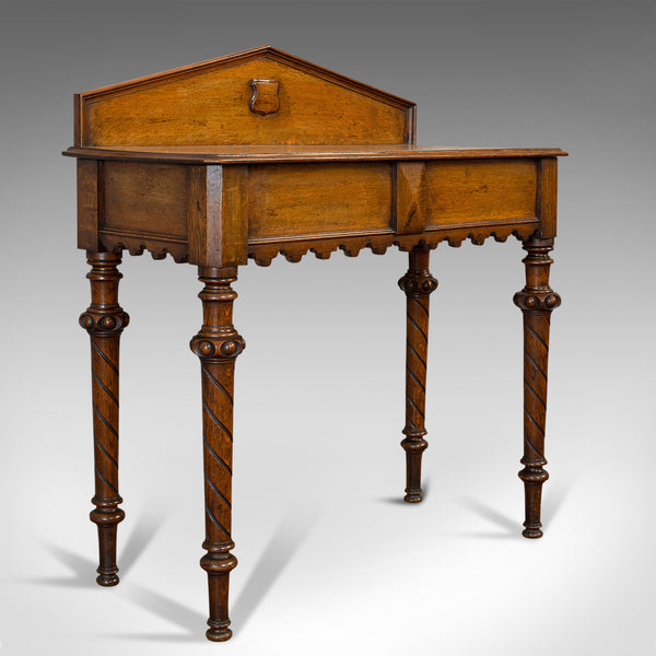 Antique Hall Table, Scottish, Oak, Victorian Gothic, Side, Dresser, Circa 1860
