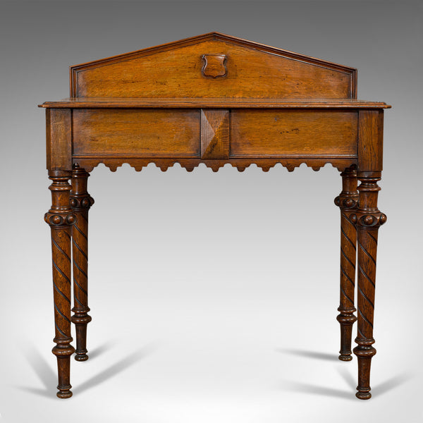 Antique Hall Table, Scottish, Oak, Victorian Gothic, Side, Dresser, Circa 1860
