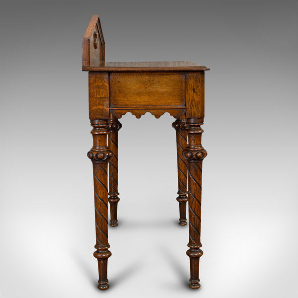 Antique Hall Table, Scottish, Oak, Victorian Gothic, Side, Dresser, Circa 1860