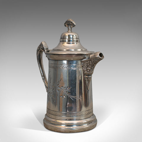 Antique Coffee Pot, English, Silver Plate, Beverage Jug, 19th Century, C.1900 - London Fine Antiques