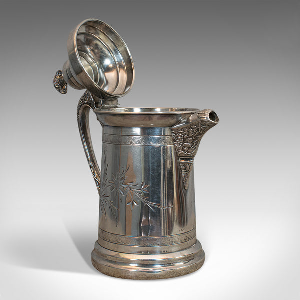 Antique Coffee Pot, English, Silver Plate, Beverage Jug, 19th Century, C.1900 - London Fine Antiques
