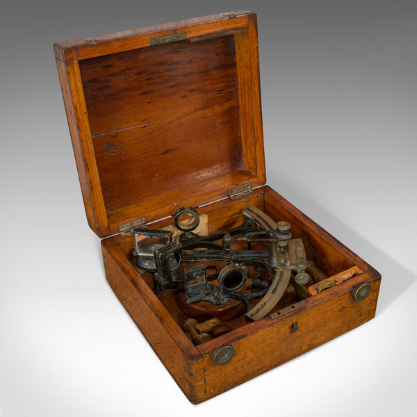 Antique Maritime Sextant, Brass, Admiralty, Naval, Instrument, Victorian, C.1900