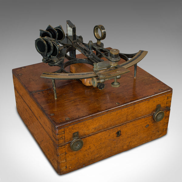 Antique Maritime Sextant, Brass, Admiralty, Naval, Instrument, Victorian, C.1900