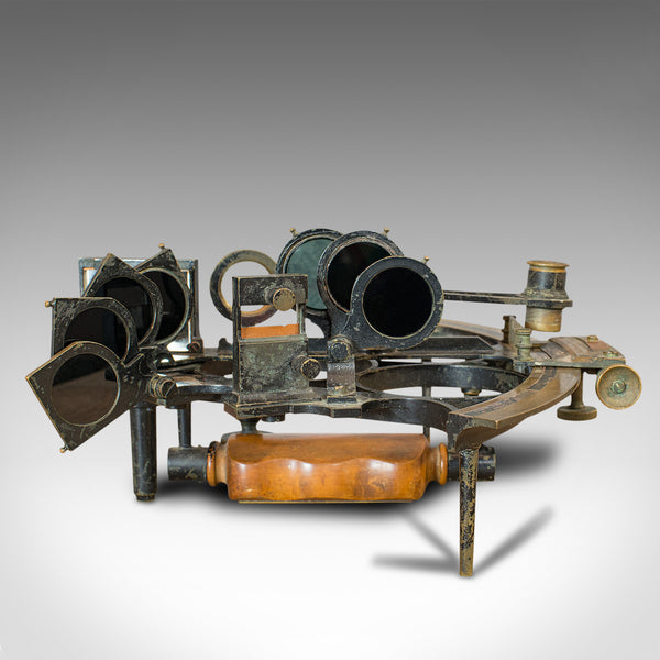 Antique Maritime Sextant, Brass, Admiralty, Naval, Instrument, Victorian, C.1900