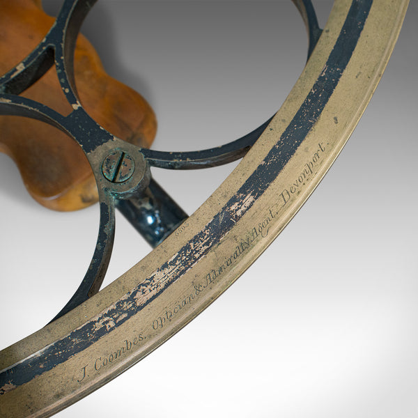 Antique Maritime Sextant, Brass, Admiralty, Naval, Instrument, Victorian, C.1900