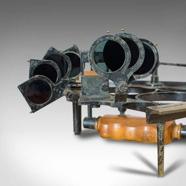 Antique Maritime Sextant, Brass, Admiralty, Naval, Instrument, Victorian, C.1900