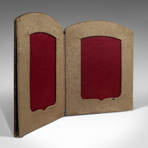 Antique Picture Frame, French, Leather, Velvet, Boudoir, Fleur De Lys, C.1900 - London Fine Antiques