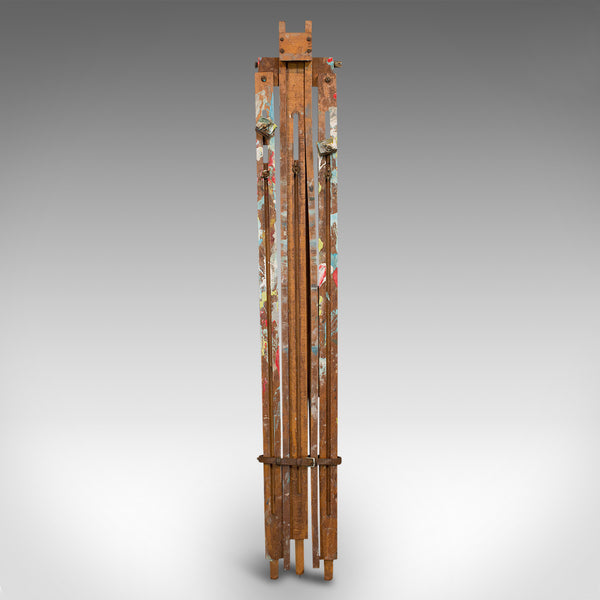 Vintage Beatnik's Travelling Easel, English, Portable, Folding, Artist, Tripod - London Fine Antiques