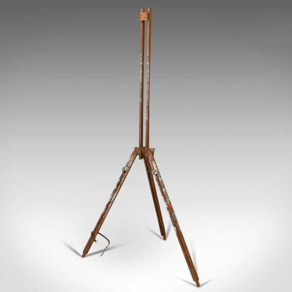 Vintage Beatnik's Travelling Easel, English, Portable, Folding, Artist, Tripod - London Fine Antiques
