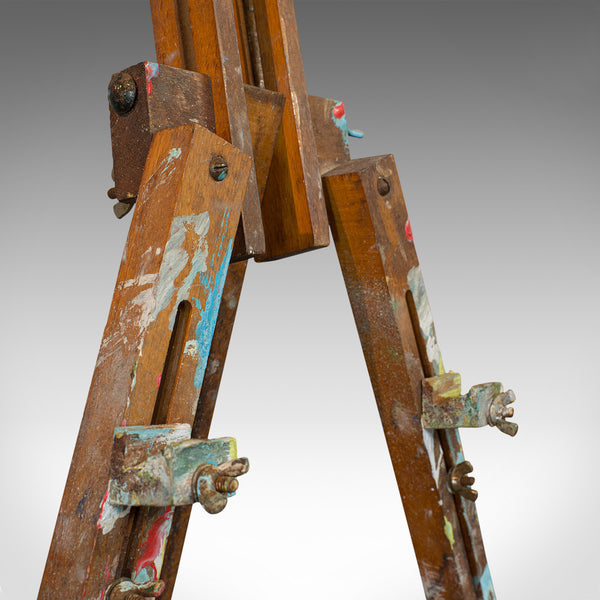 Vintage Beatnik's Travelling Easel, English, Portable, Folding, Artist, Tripod - London Fine Antiques