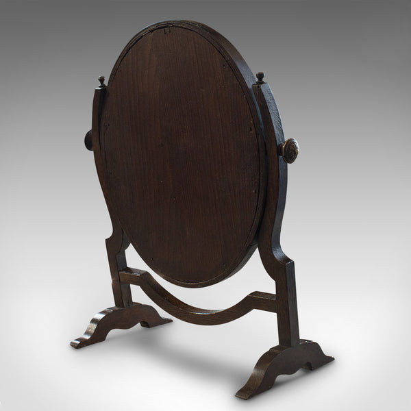 Antique Vanity Mirror, English, Oak, Mahogany, Dresser, Regency, Circa 1820
