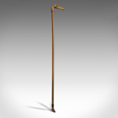Antique Equestrian Riding Crop, Figurehead, English, Beech, Leather, Edwardian - London Fine Antiques