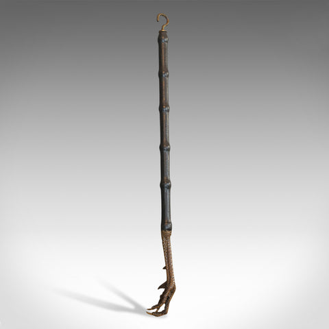 Antique Back Scratcher, English, Ebonised Bamboo, Pheasant Mount, Victorian - London Fine Antiques