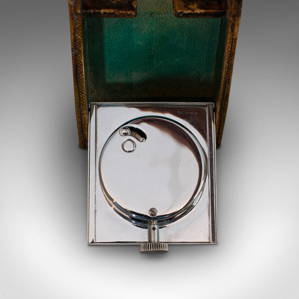 Vintage Art Deco Travel Clock, Franco-Swiss, 8 Day, Jaeger LeCoultre, Asprey