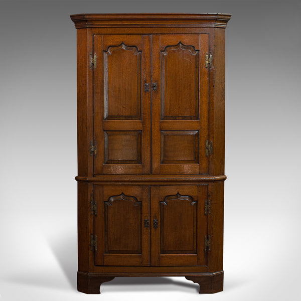 Tall, Antique Corner Cabinet, English, Oak, Georgian, Pot Cupboard, Circa 1800