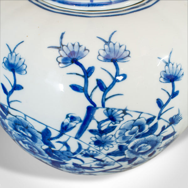 Vintage Spice Jar, Oriental, Ceramic, Pumpkin Ginger Urn, Art Deco, Circa 1940