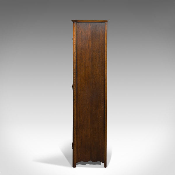 Vintage Ipswich Wardrobe, English, Oak, Four Panel Cupboard, Art Deco, C.1930