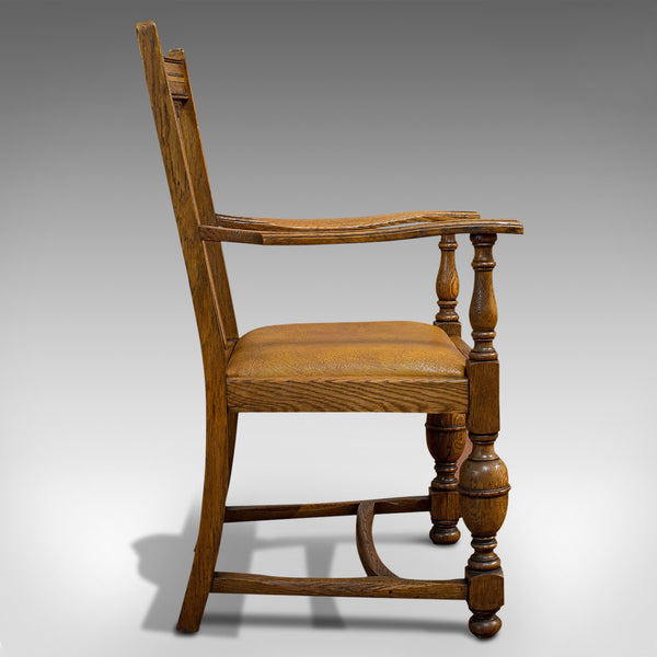 Set Of 6, Antique Dining Chairs, English, Golden Oak, Edwardian, Circa 1910