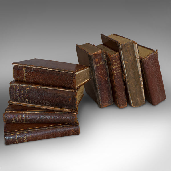 Vintage Asprey's Reference Library, English, Leather, Compendium, 8 Books, 1925