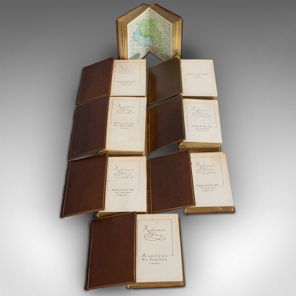 Vintage Asprey's Reference Library, English, Leather, Compendium, 8 Books, 1925