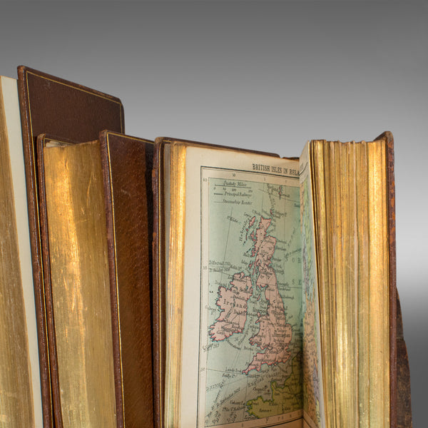 Vintage Asprey's Reference Library, English, Leather, Compendium, 8 Books, 1925