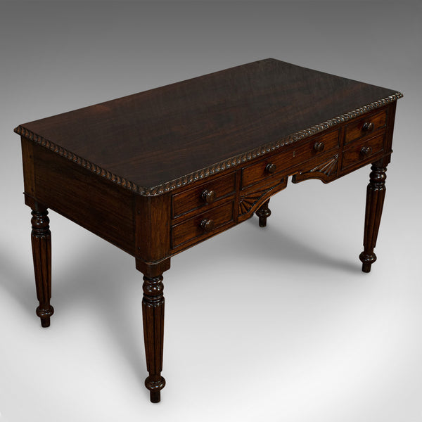 Antique Writing Desk, English, Rosewood, Study, Side, Table, Regency, Circa 1820