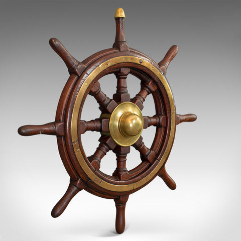 Antique Original Ship's Wheel, English, Oak, Maritime, Collectable, Victorian