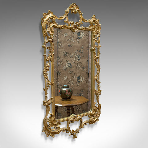 Vintage Wall Mirror, English, Cast Metal, Hall, Overmantle, Rococo Style, 1940