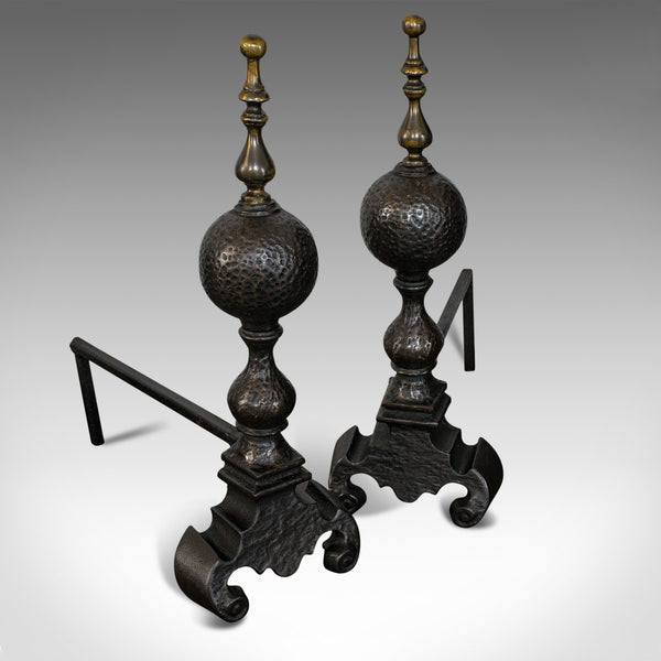 Large Antique Fireplace Set, Fireside, Lord Fairfax, Grate, Andirons, Victorian