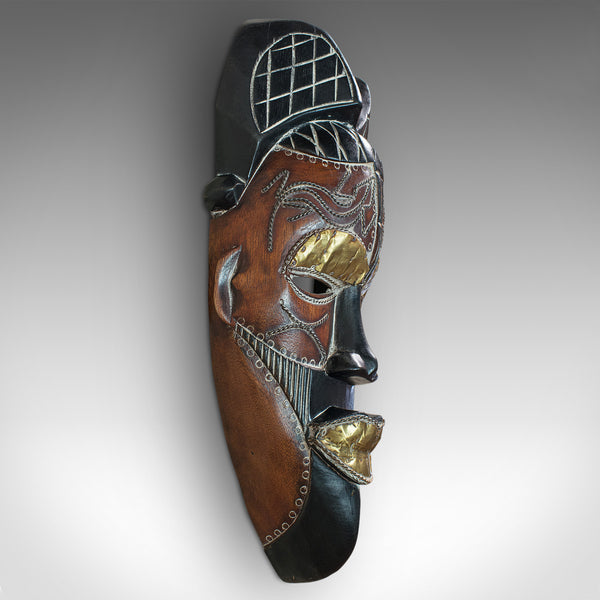 Vintage Tikar Tribal Mask, Cameroon, African, Tropical Hardwood, Circa 1970