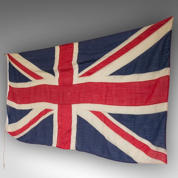 Large 7' 4" Vintage Union Jack, English, Cotton, Flag, UK, Great Britain, 1945