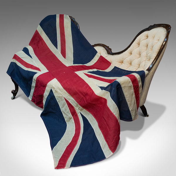 Large 7' 4" Vintage Union Jack, English, Cotton, Flag, UK, Great Britain, 1945