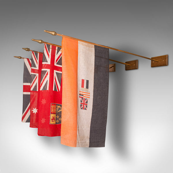 4 Vintage Empirical Embassy Flags, Commonwealth, Ensign, Oak Mount, Union Jack