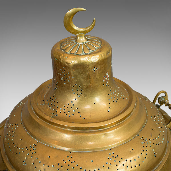 Large Antique Islamic Fire Pit, Arabic, Brass, Ceremonial Brazier, Circa 1900
