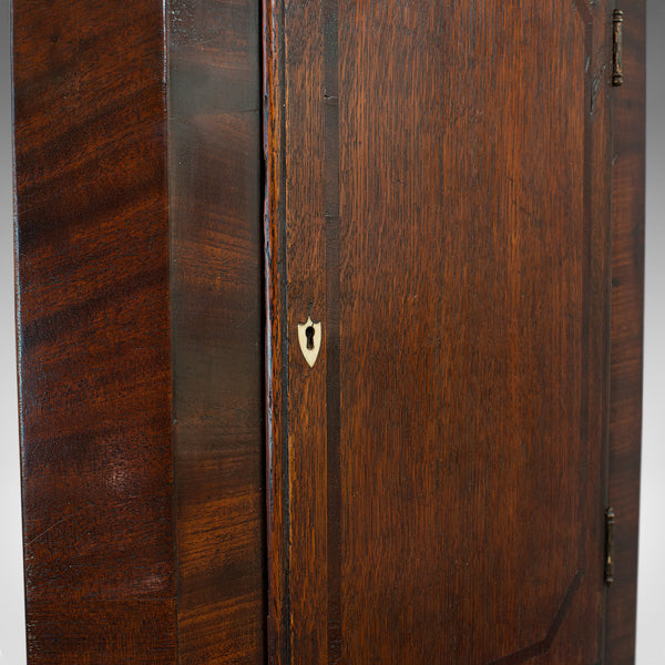 Antique Corner Cabinet, English, Oak, Mahogany, Wall Hanging, Georgian, C.1800